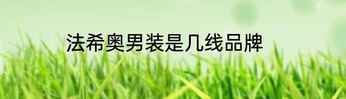 法希奥男装是几线品牌