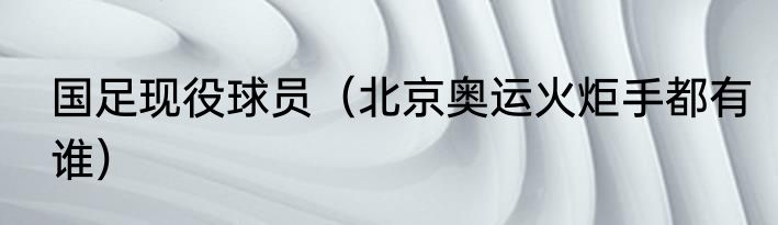 国足现役球员（北京奥运火炬手都有谁）