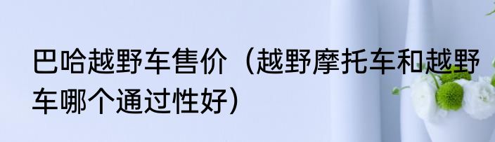 巴哈越野车售价（越野摩托车和越野车哪个通过性好）