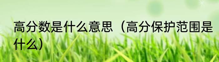 高分数是什么意思（高分保护范围是什么）