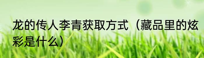 龙的传人李青获取方式(藏品里的炫彩是什么)