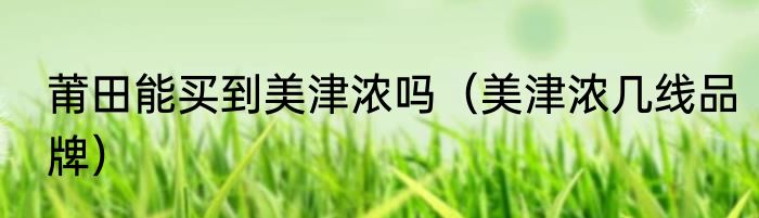 莆田能买到美津浓吗（美津浓几线品牌）