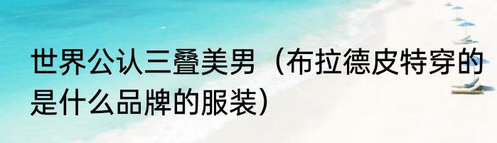世界公认三叠美男(布拉德皮特穿的是什么品牌的服装)