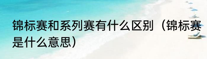 锦标赛和系列赛有什么区别（锦标赛是什么意思）