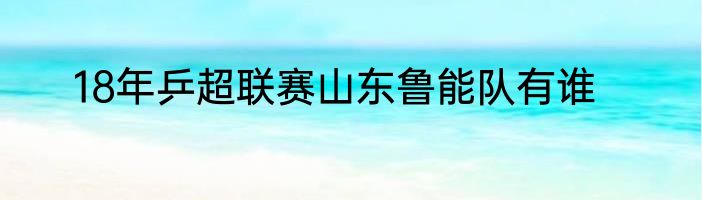 18年乒超联赛山东鲁能队有谁