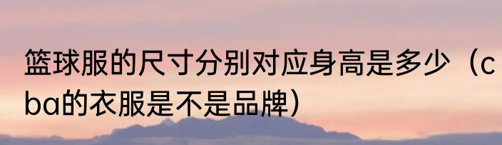 篮球服的尺寸分别对应身高是多少（cba的衣服是不是品牌）