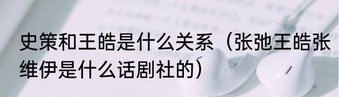 史策和王皓是什么关系（张弛王皓张维伊是什么话剧社的）