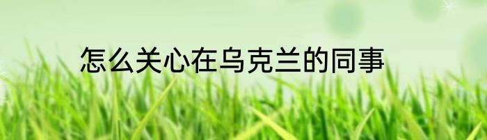 怎么关心在乌克兰的同事