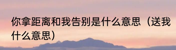 你拿距离和我告别是什么意思（送我什么意思）