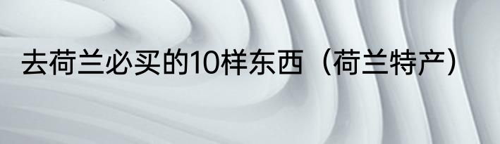 去荷兰必买的10样东西（荷兰特产）