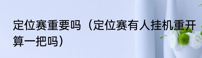 定位赛重要吗（定位赛有人挂机重开算一把吗）