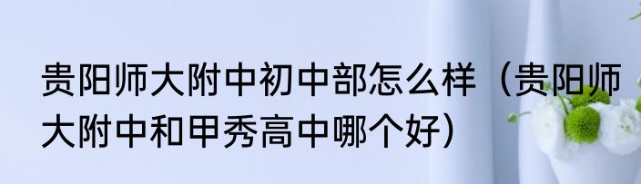 贵阳师大附中初中部怎么样（贵阳师大附中和甲秀高中哪个好）