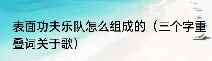 表面功夫乐队怎么组成的（三个字重叠词关于歌）