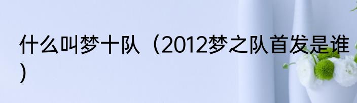 什么叫梦十队（2012梦之队首发是谁）