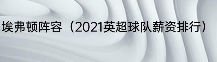 埃弗顿阵容（2021英超球队薪资排行）