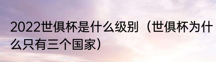 2022世俱杯是什么级别（世俱杯为什么只有三个国家）