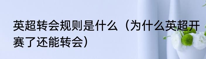 英超转会规则是什么（为什么英超开赛了还能转会）