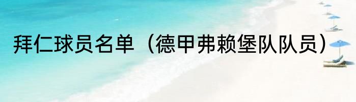 拜仁球员名单（德甲弗赖堡队队员）