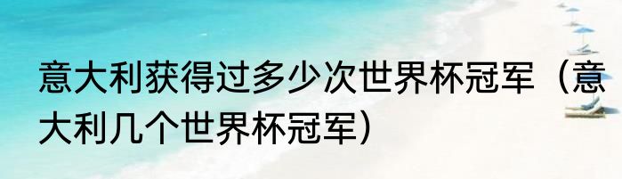 意大利获得过多少次世界杯冠军（意大利几个世界杯冠军）