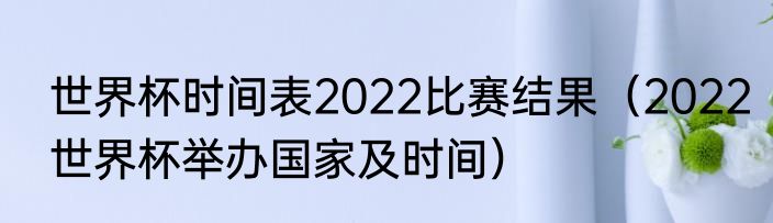 世界杯时间表2022比赛结果（2022世界杯举办国家及时间）