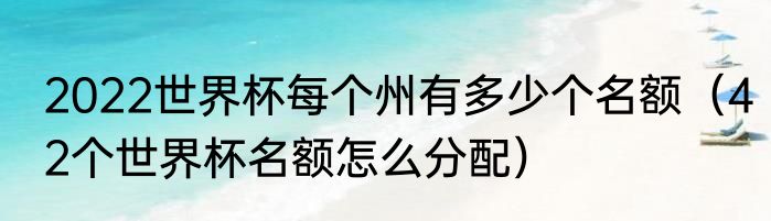 2022世界杯每个州有多少个名额（42个世界杯名额怎么分配）