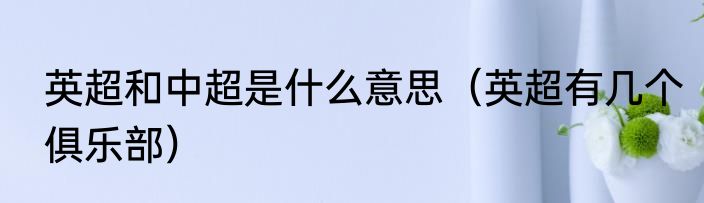 英超和中超是什么意思（英超有几个俱乐部）