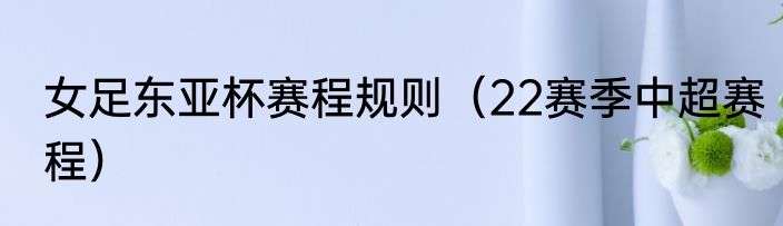 女足东亚杯赛程规则（22赛季中超赛程）
