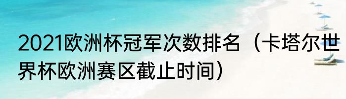 2021欧洲杯冠军次数排名（卡塔尔世界杯欧洲赛区截止时间）
