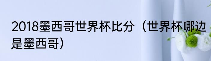 2018墨西哥世界杯比分（世界杯哪边是墨西哥）