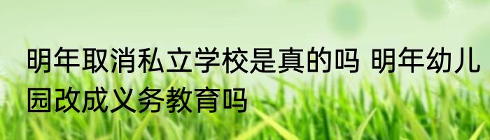 明年取消私立学校是真的吗 明年幼儿园改成义务教育吗