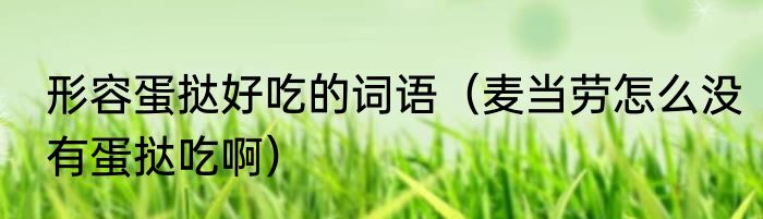 形容蛋挞好吃的词语（麦当劳怎么没有蛋挞吃啊）