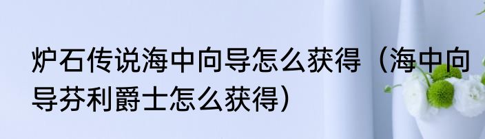 炉石传说海中向导怎么获得（海中向导芬利爵士怎么获得）