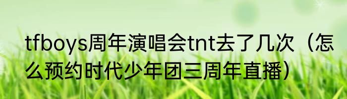 tfboys周年演唱会tnt去了几次（怎么预约时代少年团三周年直播）