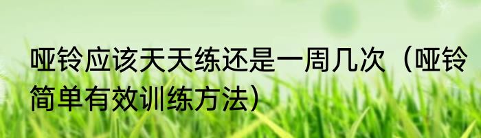 哑铃应该天天练还是一周几次（哑铃简单有效训练方法）