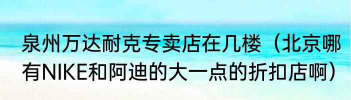泉州万达耐克专卖店在几楼（北京哪有NIKE和阿迪的大一点的折扣店啊）