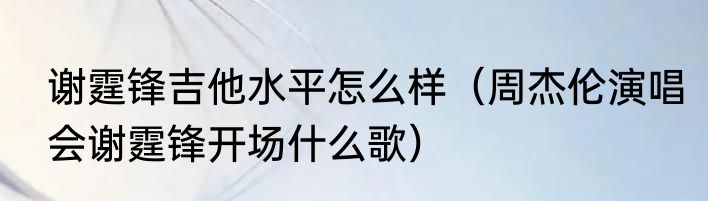 谢霆锋吉他水平怎么样（周杰伦演唱会谢霆锋开场什么歌）