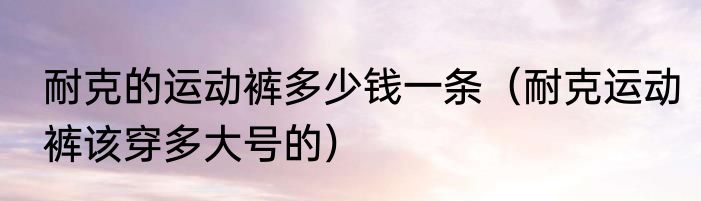 耐克的运动裤多少钱一条（耐克运动裤该穿多大号的）