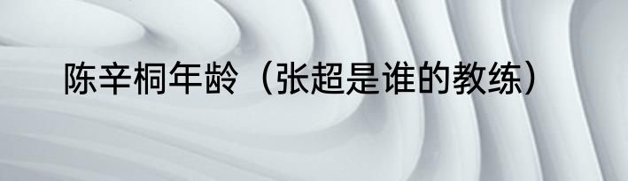 陈辛桐年龄（张超是谁的教练）