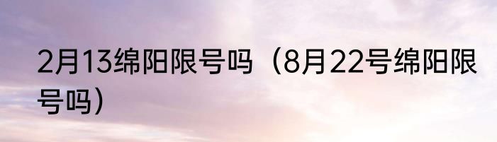 2月13绵阳限号吗（8月22号绵阳限号吗）