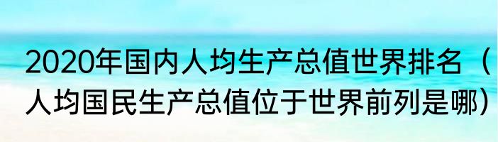 2020年国内人均生产总值世界排名（人均国民生产总值位于世界前列是哪）