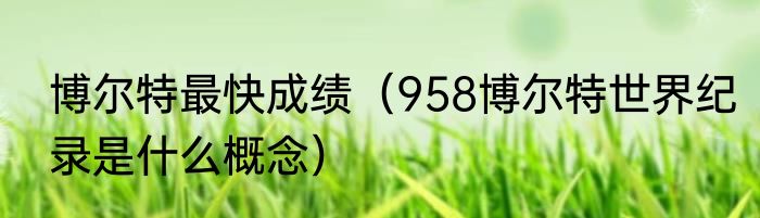 博尔特最快成绩（958博尔特世界纪录是什么概念）