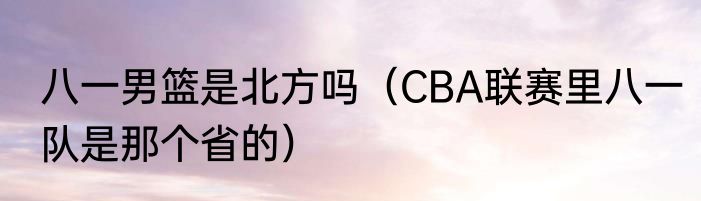 八一男篮是北方吗（CBA联赛里八一队是那个省的）