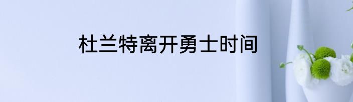 杜兰特离开勇士时间