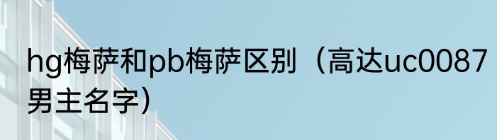hg梅萨和pb梅萨区别（高达uc0087男主名字）