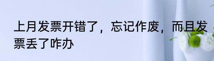 上月发票开错了，忘记作废，而且发票丢了咋办