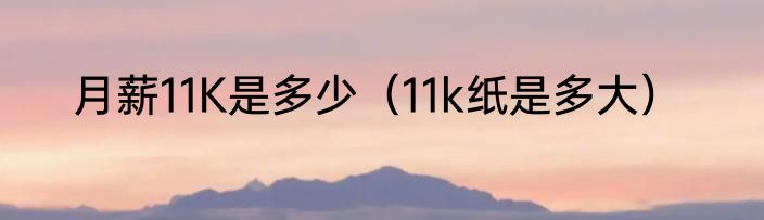 月薪11K是多少（11k纸是多大）