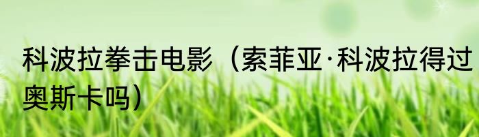 科波拉拳击电影（索菲亚·科波拉得过奥斯卡吗）