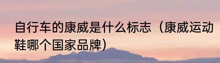 自行车的康威是什么标志（康威运动鞋哪个国家品牌）