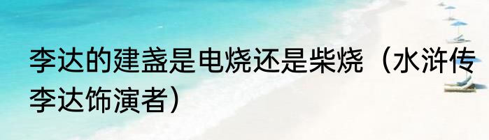 李达的建盏是电烧还是柴烧（水浒传李达饰演者）