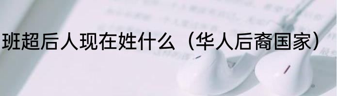 班超后人现在姓什么（华人后裔国家）